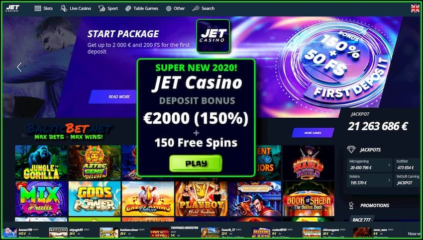 Jet casino - бонус